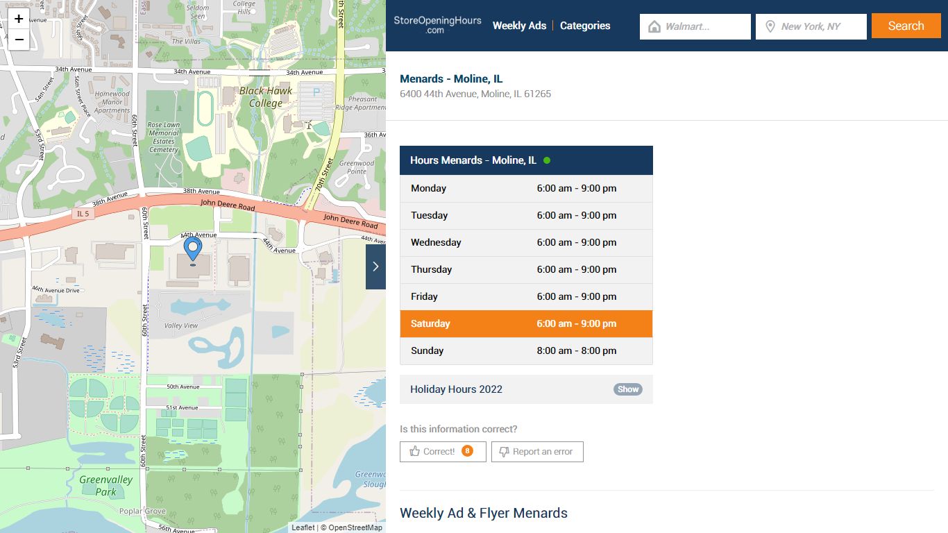 Menards - Moline, IL - Hours & Weekly Ad - Store Opening Hours